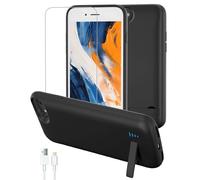 Gladgogo Battery Case for iPhone 6/7/8/SE(2020/2022), 8500mAh Ultra Slim Rechargeable Fast Charging Power Bank Case, Foldable Portable Backup Battery Pack for iPhone 6/7/8/SE(2020/2022)(4.7"), Black