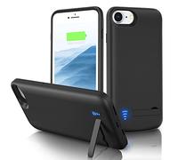 Gladgogo Battery Case for iPhone 8/7/6/6s/SE(2022/2020) Foldable Holder(5000mAh,4.7 inch), Ultra Slim High Capacity Battery, Fast Charger Case with USB Port for iPhone 8/7/6/6s/SE(2022/2020), Black