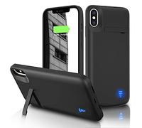 Gladgogo Battery Case for iPhone X/XS, 6000mAh Portable Charging Case with Kickstand, Rechargeable Battery Pack for Apple X/XS Backup Charger (5.8 inch)-Black