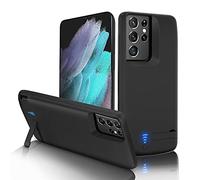 Gladgogo Battery Case for Samsung Galaxy S21 Ultra, [5000mAh] Rechargeable Charger Charging Case with Kickstand & USB, Portable Backup for Samsung Galaxy S21 Ultra 5G (6.8 inch)- Black