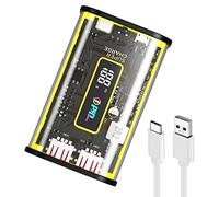 Gladgogo Battery Pack 10000mAh with Led Display, 3-Port Portable Charger 20W Fast Charging PD18W QC 3.0 USB C, Transparent Power Bank with High-Speed PowerIQ for iPhone/iPad/Samsung - Yellow…