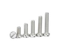 Gladiaond 10pcs M3 M4 M5 M6 Lenght 20-50mm 304 A2-70 Stainless Steel Slotted Cap Head Slot Column Round Cheese Head Screw Bolt(45mm x10pcs,M3)