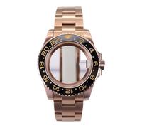 Gladiaond 1pc 20ATM 40mm Rose Gold Watch Case Bands Sapphire Glass For NH35 NH36 NH34NH38 4R36 NH70 Movement GMT SUB(NO.1 Brushed strap)