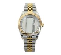 Gladiaond 1pc 36mm Sapphire Glass For Men's Watch Case Fit For Nh35 Nh36 Nh34 Movements Waterproof Jubilee Stainless Steel(NO.13 Silver Gold)