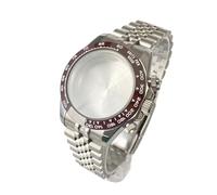 Gladiaond 1pc 39mm Watch Case Sapphire Glass Stainless Steel Waterproof for VK63 Quartz Movement Parts(White)