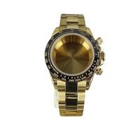 Gladiaond 1pc 39mm Watch Case Strap Silver Gold Accessories Stainless Steel Sapphire Glass Waterproof For VK63A(Gold)