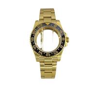 Gladiaond 1pc 40mm GMT Watch Gold Case 120 Clicks Ceramic Bezel Sapphire For NH35 NH36 NH38 NH34 For Miyota 8215 ETA 2824 28.5mm Dial Oyster Strap(WHITE,For Miyota 8215)