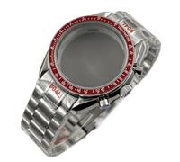 Gladiaond 1pc 40mm Men's Watches Metal Sapphire Glass Case Fit For VK63 VK63A Quartz Movement Watch Accessories Parts(Red Bezel)