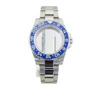 Gladiaond 1pc 40mm NH35 Watch Case Polished Steel Strap Ceramic Bezel For Eta2824 Sapphire 20BAR Waterproof(Silvery J)