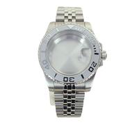 Gladiaond 1pc 40mm Replacement Watch Case Ceramic Bezel Sapphire For NH35 NH36 NH34 NH38 Movements Jubilee Bracelet(Silvery 15)
