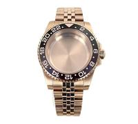 Gladiaond 1pc 40mm Rose Gold Watch Case For Miyota8215 Automatic Movement Jubilee Stainless Steel(NO.4 Two tone bezel)