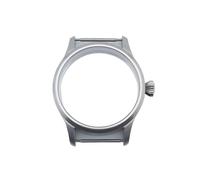 Gladiaond 1pc 42mm See-through Back Sapphire Glass Silver Copper Black Steel Watch Case Fit For ETA 6497 6498 ST3600 ST3620 ST36 Series Mov(Black)