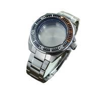 Gladiaond 1pc 43.8mm Watch Case 200 Waterproof Sapphire for NH35 NH36 4R Automatic Movement Steel Butterfly Buckle Bracelet Samurai King(Black Chapter Ring 4)