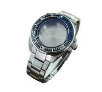 Gladiaond 1pc 43.8mm Watch Case 200 Waterproof Sapphire for NH35 NH36 4R Automatic Movement Steel Butterfly Buckle Bracelet Samurai King(Black Chapter Ring 3)