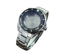 Gladiaond 1pc 43.8mm Watch Case 200 Waterproof Sapphire for NH35 NH36 4R Automatic Movement Steel Butterfly Buckle Bracelet Samurai King(Black Chapter Ring 1)