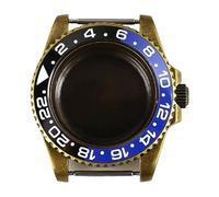 Gladiaond 1pc Bronze 40mm Men's GMT Watch Case Sapphire Crystal Glass for NH34 NH35 NH36 NH38 Movement 28.5mm Dial Parts 100M Waterproof(Bronze 8)