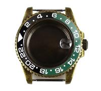 Gladiaond 1pc Bronze 40mm Men's GMT Watch Case Sapphire Crystal Glass for NH34 NH35 NH36 NH38 Movement 28.5mm Dial Parts 100M Waterproof(Bronze 11)