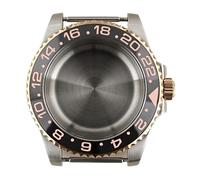 Gladiaond 1pc Rose Gold 40mm Diver Watch Case Polished Strap Ceramic Bezel For For Miyota 8215 Sapphire Glass(No strap 32)