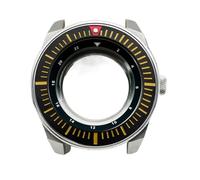 Gladiaond 1pc Samurai King Watch Case Fit For NH34 NH35 NH36 7S26 Automatic Movement Sapphire Crystal Glass Cases(05 Silver Case,Sapphire Glass Case)