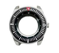 Gladiaond 1pc Samurai King Watch Case Fit For NH34 NH35 NH36 7S26 Automatic Movement Sapphire Crystal Glass Cases(02 Silver Case,Mineral-coated glass)