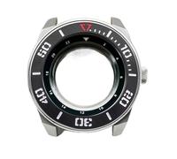 Gladiaond 1pc Samurai King Watch Case Fit For NH34 NH35 NH36 7S26 Automatic Movement Sapphire Crystal Glass Cases(010 Silver Case,Mineral-coated glass)