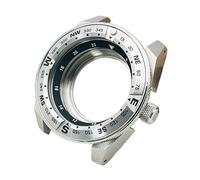 Gladiaond 1pc Samurai King Watch Case Fit For NH34 NH35 NH36 7S26 Automatic Movement Sapphire Crystal Glass Cases(013 Silver Case,Mineral-coated glass)