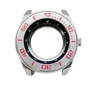 Gladiaond 1pc Samurai King Watch Case Fit For NH34 NH35 NH36 7S26 Automatic Movement Sapphire Crystal Glass Cases(011 Silver Case,Mineral-coated glass)