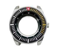 Gladiaond 1pc Samurai King Watch Case Fit For NH34 NH35 NH36 7S26 Automatic Movement Sapphire Crystal Glass Cases(03 Silver Case,Sapphire Glass Case)