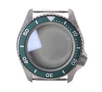 Gladiaond 1pc Silver 42mm Men's Watch Case Sapphire Crystal Glass For NH35 NH36 NH34 NH38 4R36 Movement 28.5mm Dial Watches Parts(Green Ring 1)