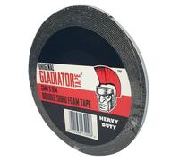 Gladiator® (2 Pack) Double Sided Foam Tape Black Heavy Duty (6mm x 10m) Number Plate Sticky Adhesive Mounting Tape Waterproof for Automotive, Mounting, LED. Permanent Strong Glue