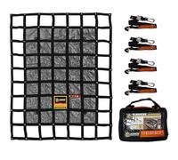 GLADIATOR CARGO NETS - Heavy Duty Cargo Net-(WLL): 1,500 lbs - TruckAccessory - Cargo Carrier - Truck Organizer -Truck Bed Cover-Trailer-Pickup-Boat-Jeep-SUV-5ft Bed (SGN-100) 4.75' x 6' ft.