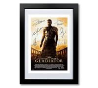 Gladiator cast signed autograph poster photo print framed memorabilia gift movie film 2000 Russell Crowe Joaquin Phoenix (A4 framed & mounted)