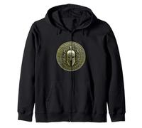 Gladiator Helmet | Ancient Spartan Warrior Stoic Symbol Zip Hoodie