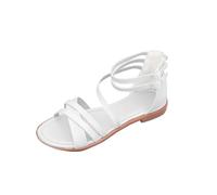 Gladiator Sandals for Women Cross Strap Sandal Ladies Open Toe Flat Slip On Sandals Gladiators Womens Double Buckle Strappy Sandals Roman Sandals Classic Simple Sandal Summer Beach Shoes Comfort Shoe