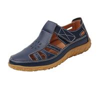 Gladiator Sandals for Women Wide Fit Comfortable Closed Toe Leather Sandals Smart Casual Non-Slip Sole Breathable Hollow Out Summer Beach Sandal Athletic Walking Shoes Slip On Soft Cushion Footwear