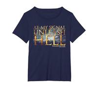 Gladiator Unleash Hell T-Shirt, Women's Plus, Navy Blue, 6X