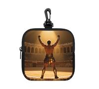 Gladiator Victory Pose Small Waterproof Zipper Pouch-Neoprene Storage Bag for Earbuds, Keychain Clip Case