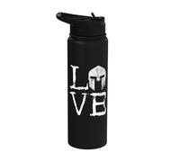 Gladiators Spartan Helmet Love Warrior Greek Sparta Stainless Steel Insulated Water Bottle