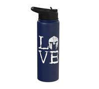 Gladiators Spartan Helmet Love Warrior Greek Sparta Stainless Steel Insulated Water Bottle