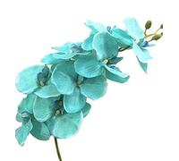 Gladiolus garden 5pcs Faux Butterfly Orchid Flower Branch 8 Heads Artificial Moth Phalaenopsis Plant 105cm Long for Wedding Centerpieces Floral Arrangement (teal blue)