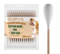 GLADOG 6 Inch Professional Large Cotton Buds for Dogs, Specially Designed Dog Cotton Buds with Wood Handle, Large Means Safe