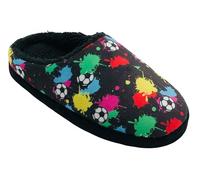 GladRags Boys, Football Slipper Mules, Black, Size 5