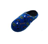 GladRags Boys Gaming Gamer Slipper Mule, Blue, Size 3