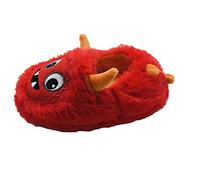 GladRags Boys or Girls Plush 3D Monster Slippers, Red, Infant Size 9