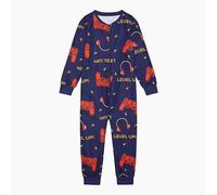 GladRags Boys or Girls Unisex Gaming Fleece Onesie Sleepsuit, Gamers All in One Cosy Loungewear Pyjamas, Blue, Age 11-12 Years