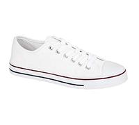 GladRags Women's Ladies Girls Low Top Canvas Trainers, Pumps, Plimsolls White Size 5