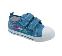 GladRags Younger Girls Canvas Trainers, Pumps, Plimsolls with Hook & Loop Strap, Dark Blue Infant Size 6