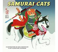 Gladstone Media, Samurai Cats 2027 Square Wall Calendar - 16-Month Calendar, Playful Samurai-Themed Cat Artwork, Monthly Square Wall Calendar, 12″ × 12″, Gift