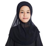 GladThink Girls Muslim Hijab Caps Free size Black