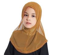 GladThink Girls Muslim Hijab Caps Free size Camel